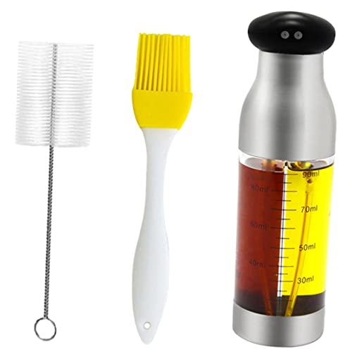 OUNONA 1 Set Reusable Oil Sprayer Ergonomic Push Type Oil Dispenser for Cooking Barbecue Salads Transparent Spray Bottle with Fine Control for Healthy Diet