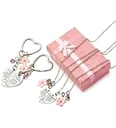 4Pcs Mom and Daughter Matching Necklace Keychains Set, Mothers Day Gifts for Mom from Daughter, H...