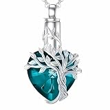Unified Jewellery Pendientes de corazón con diseño de árbol de la vida, chapados en plata, ligeros, elegantes, inspirados en la naturaleza, B197