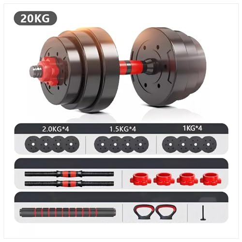 6 In 1 Dumbbell Adjustable Weight Lifting Barbell Bar Kettlebell Weights Set | Bodybuilding Barbell Bench Press Exercise Fitness Training Home Gym Workout Dumbbells Set (30, Kilograms) - 3