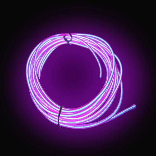 Image of dobestyou Purple EL Wire -3m Glow-in-The-Dark Electroluminescent Wire with Controller, Waterproof Flexible Light Strip for Halloween Costumes, Cosplay, Rave Parties & DIY Nighttime Decorations