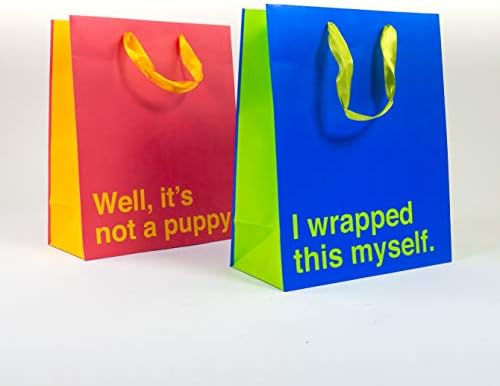 30 Watt Novelty Gift Bags (Pack of 2) | Well, It's Not a Puppy & I Wrapped This Myself | Perfect for Adding Humor to Special Occasions