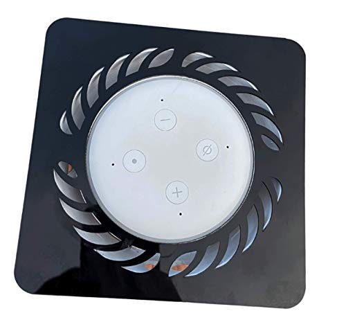 Suporte Quadrado De Teto Embutir para Amazon Echo Dot 3 Futurista modelo 2021 em Acrílico (preto)
