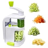 Mkhiuno Spiralschneider Gemüse 4-in-1 mit Behälter, Zucchini...