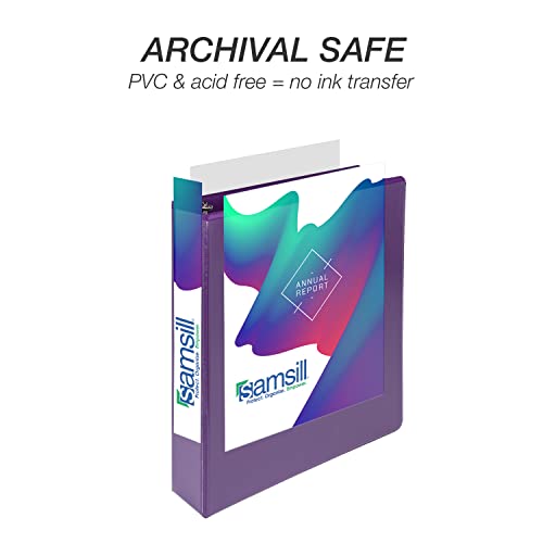 Image of Samsill Durable 1.5 inch 3 Ring Binder, D Ring Binder, 100% Recycled Chipboard, Purple, 4 Pack