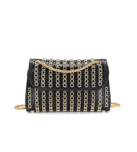 Image of Sweetovo Rhinestone Clutch Purse, Sparkly Evening Bag with Chain for Women