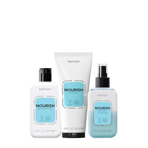 Kemon - Nourish Shampoo Nutriente Per Capelli Sfibrati, Secchi, Crespi E Ruvidi Al Tatto, A Base Di Burro Di Karitè, Deterge Delicatamente Lasciando i Capelli Soffici E Idratati, 250 ml - 5