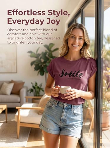 atmungsaktive Baumwolle für casual Looks - Detailansicht von Teesho Damen Sommer T-Shirt Deal – Dealfoxx.de