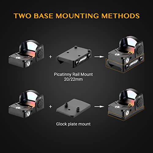 AOMEKIE Red Dot Sight Air Rifle 3 MOA Compact Holographic Reflex Sight Low Mount Direct Mount Optional Riser for Hunting - Image 3