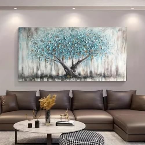 Affiches turquoise arbre de vie paysage abstrait déco murale 50x100 - 2