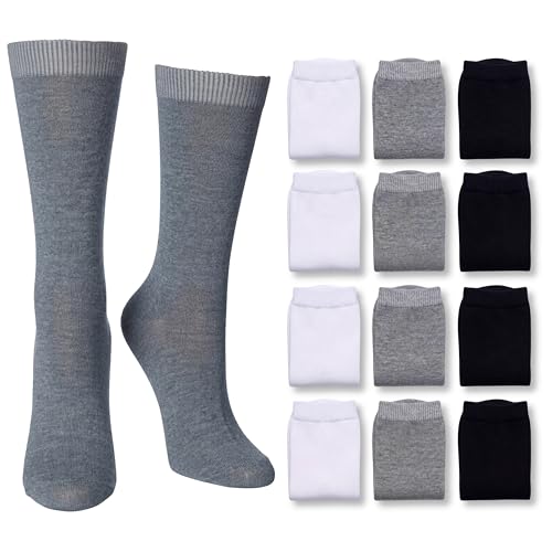 Image of Tipi Toe Women's Fun Patterned Dress Socks, 12-Pack Lightweight Colorful Crew Socks, Casual Novelty Assorted Designs