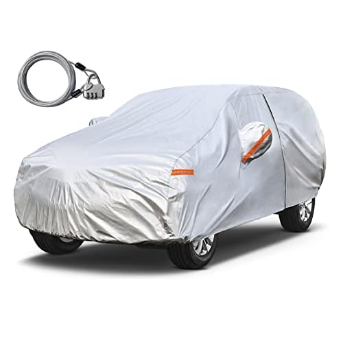 Kayme SUV Car Cover Waterproof All Weather with Lock and Zipper, Sun Uv Rain Protection Outdoor, Fit SUV Jeep (191 to 200 Inch) H6 H6 Fit SUV Jeep, Le