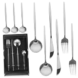 BEBEMOKO 1 Satz Geschirr Aus Edelstahl Löffelschneidergabel Besteckset Essensbesteck Cutter- -löffel-kit Küchenwaren Tragbare Besteck Gabeln Rostfreier Stahl Silver
