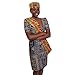 Jiuguva 2 Pcs African Hats for Men Pattern African Kente Kufi Hats and Stole Sash for Black History(Print)