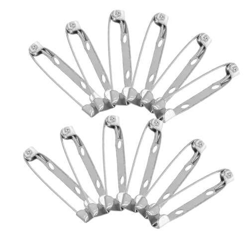 OSALADI 60pcs Silverplated Metal Badge Backings Locking Pin Backs for Brooches Safe and Convenient for DIY Jewelry