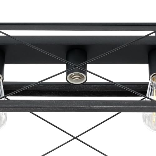 Image of Progress Lighting Briarwood Collection 5-Light Dining Room Light Fixture, Farmhouse Style Modern Chandelier for Kitchen and Dining Room, 38 inch by 9 inch, Black
