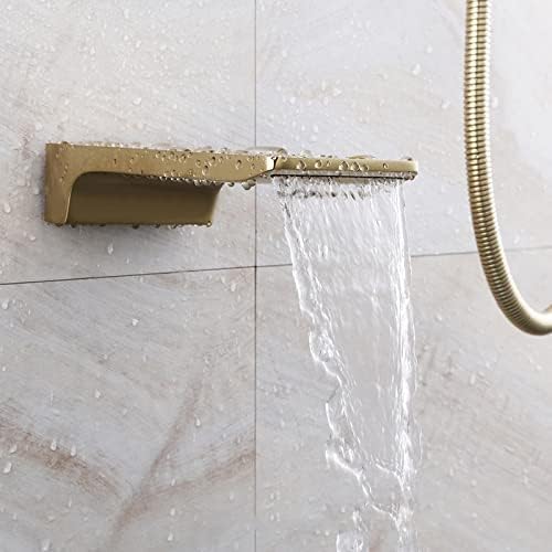 Système de douche or brossé haut de gamme avec bec cascade - 5