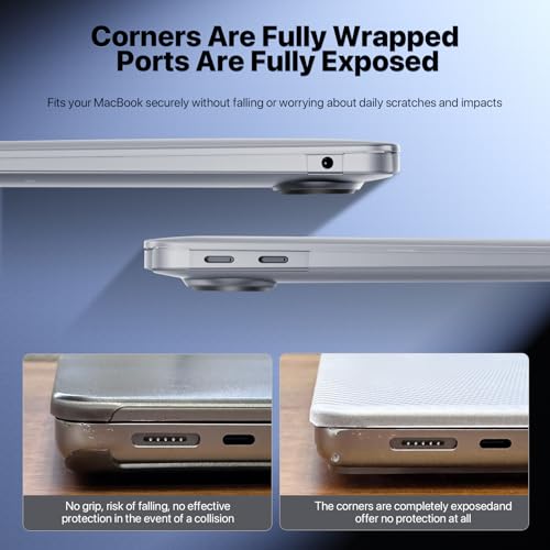 Image of Compatible for MacBook Air 13 inch Case 2020 2019 2018, A2337 M1 A2179 A1932, Same as Bare Device, Sturdy Plastic Protective Hard Shell Cover for MacBook Air 13.3 inch Case - Matte Clear