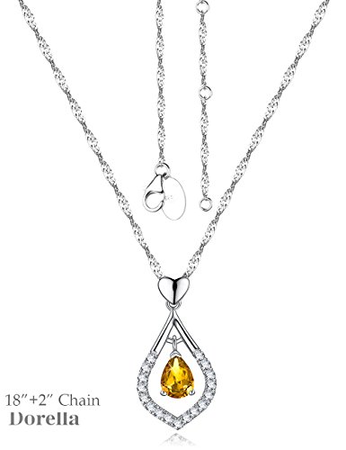 Love Heart Infinity Citrine Jewelry For Women Birthday Gifts Mom Wife November Birthstone Necklace For Her #TOP4