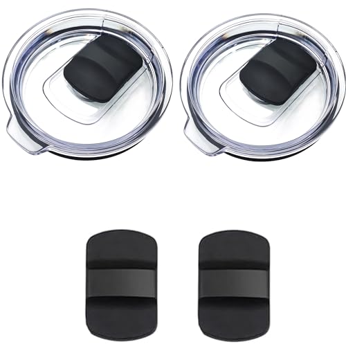 32 oz Tumbler Lid Replacement for Yeti Rambler 32 oz Mug BPA Free with 4 Magnetic Slider (2 Pack)