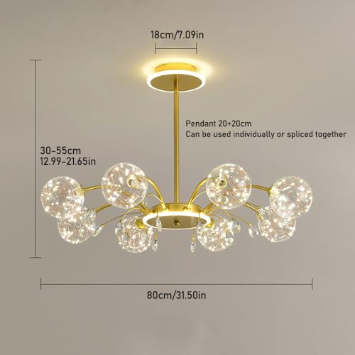 Lampe à suspension créative dorée pour illuminer la douceur du foyer - 6