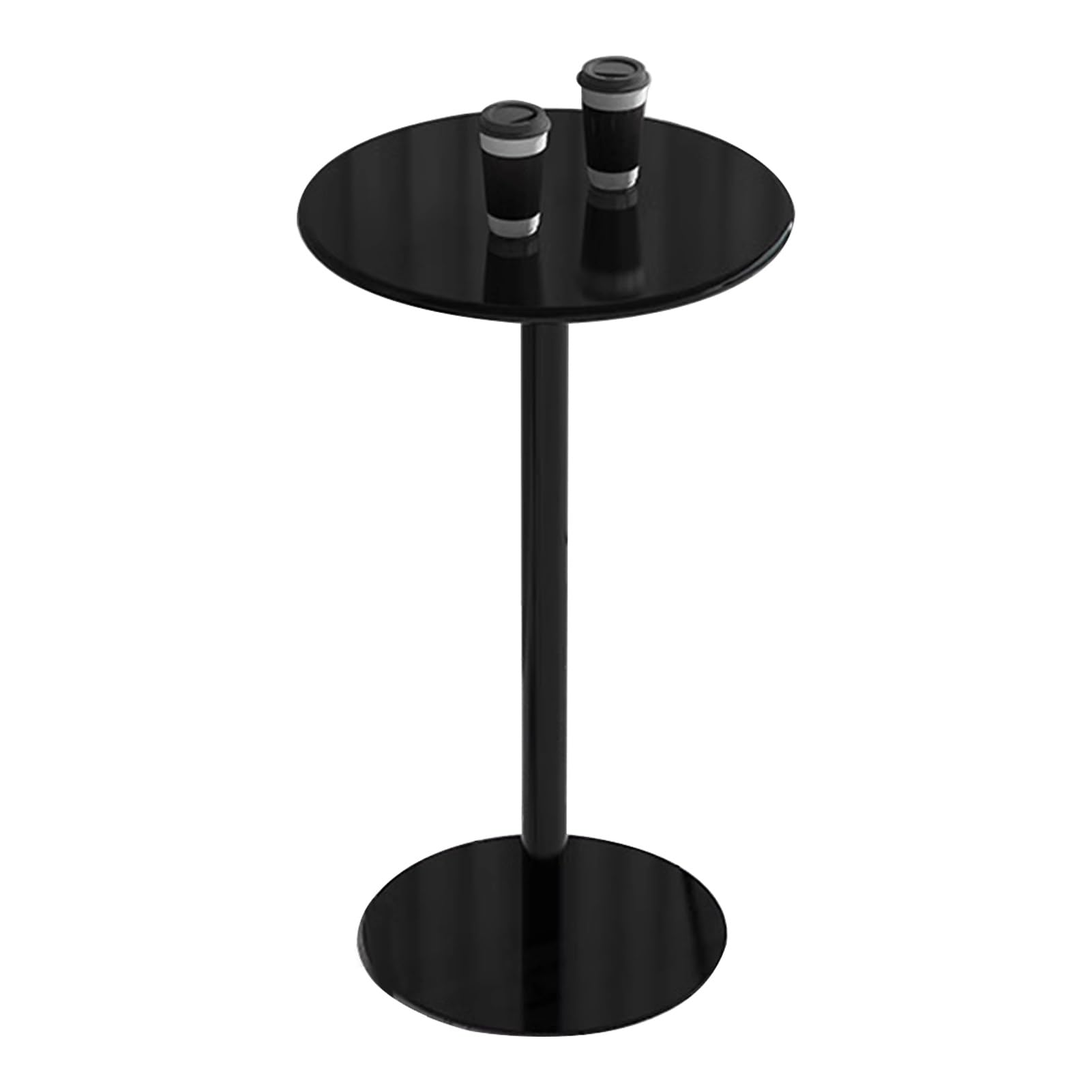 SWENEEN High Bar Table Bistro Table Coffee Table Side End Table Round Black Dining Table For Living Room Balcony Cocktail Bar Table, Tall Bistro Pub Table With Metal Base-Indoor,48x48x72cm