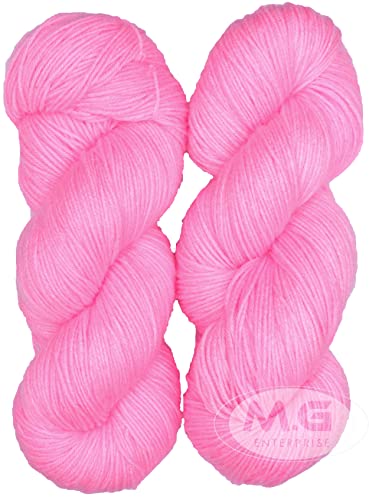 Image of M.G ENTERPRISE Brilon Deep Pink (400 gm) Wool Hank Hand Knitting Wool /Art Craft Soft Fingering Crochet Hook Yarn, Needle Knitting Yarn Thread dye IA