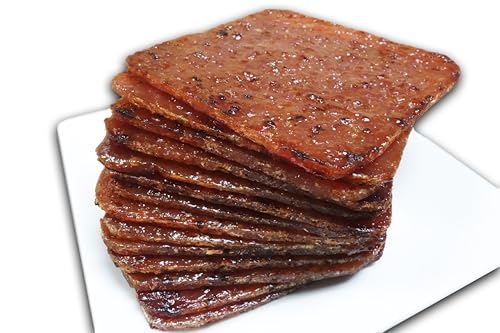 Singapore Street Food, Fire-Grilled Tender Pork Jerky (Original Flavor - Square Shaped 12oz) *Fresh Grilled to Order *Shipped the Same Day *L.A. Times "Handmade Gift" Winner