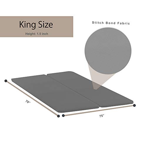 Mattress Solution wood Split Bunkie Board/Slats,Mattress Bed Support,Fits Standard, King, Grey