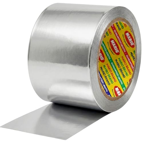 Image of Mario Aluminium Foil Tape - Silver Tape - 72mm (3 inch) Width, 20mtr Length-1 Roll - Heavy-Duty Foil Tape for Air Duct Sealing, HVAC, AC Ducting, Pipe Insulation & High-Temperature Applications