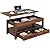 Rolanstar Coffee Table, Lift Top Coffee Table with Drawers and Hidden Compartment, Retro Central Table with Wooden Lift Tabletop, for Living Room,Espresso