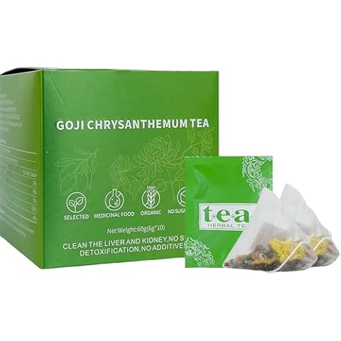 Goji Berry Chrysanthemum Tea, Chrysanthemum Goji Berry Cassia Seed Chinese Tea, Goji Berry and Chrysanthemum Tea Loose Leaf, Chrysanthemum Goji Berry Flower & Herbal Tea (1box) Cover