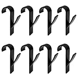 Honatrv 8 Stück Handtuchhalter Schwarz Haken für Rundheizkörper Handtuchhalter aus Kunststoff Badehakenhalter Handtuchhaken Kinder Aufhänger für Beheizte Haken