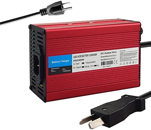 36V 5A Golf Cart Battery Charger with CrowsFoot Plug Power Supply