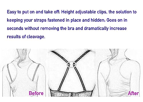 Tamlien Bra Strap Clips for Racerback, Anti-Slip Buckles Conceal Straps, Racer Back Conceal Straps4