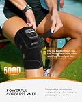 CooCoCo 5000mAh Cordless Knee Massager with Heat & Vibration, Knee Support Massager with LED Screen, Heated Knee Brace with 5 Heat Levels, 5 Vibration Modes, Gifts Idea for Dad Mens Him Women Mom Wife