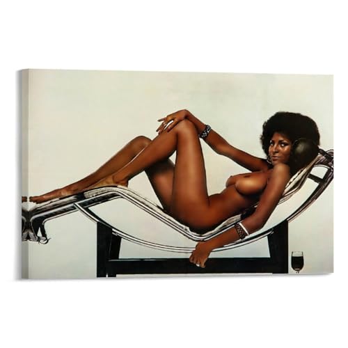Gzgredy Sexy Actress Pam Grier Hot Hot Body Art Poster Star Room Aesthetic Canvas Painting Canvas Poster Bedroom Decor Office Room Decor Gift Frame-style 36x24inch(90x60cm)