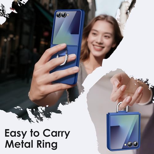 JETech Case for Samsung Galaxy Z Flip 7 2025 with Ring, Hard PC Slim Shockproof Anti-Scratch Protective Phone Cover (Blue Shadow) by JETech - Used condition - Image 7