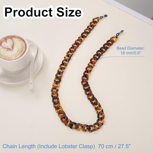Image of uxcell Eyeglass Chains for Women, Acrylic Eyeglass Holder Chains Adjustable Sunglasses Lanyards Holder Chain for Glasses