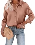Soft Fabric: Womens blouse is made of 95% Polyester and 5% Spandex, breathable and lightweight, the long sleeve shirts provide you a comfortable feminine touch and cooling feel Chic Design: Button down shirts, long sleeve shirts, classical v neck top...