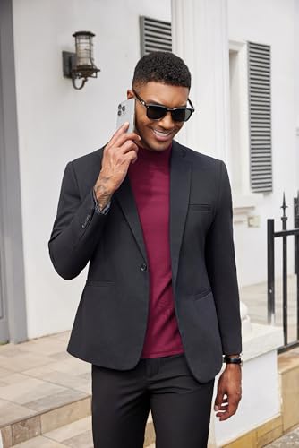 Image of COOFANDY Mens Mock Turtleneck Shirts Casual Premium Cotton Short Sleeve Shirt Basic Half Neck T-Shirts