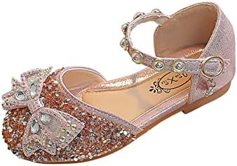 Baby Girls Princess Shoes Sequin Glitter Sandals with Bowknot Closed Toe Soft Sole Summer Crystal Dress Up Shoes for Parties & Birthdays, Cosplay Little Toddlers Girls 1-11 Years