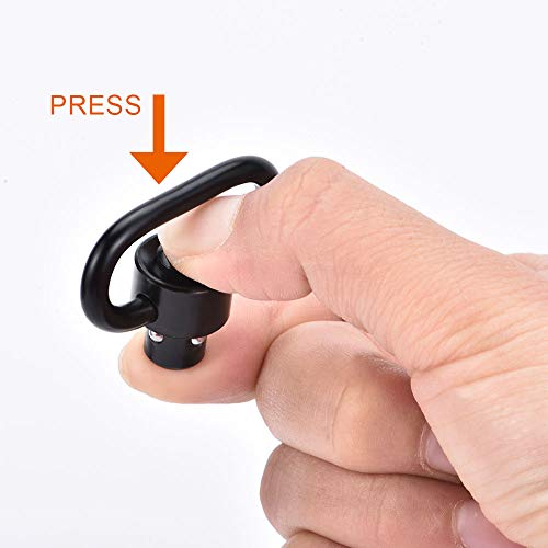 OTraki Waffenhalter QD Swivel Schnell Detach 1.25 Inch QD Airsoft Sling Mount für 20mm Abnehmbare Sling Loop Schnellverschlussriemenbügel für Gewehrriemen Luftgewehr Schraube Holzpfosten, 2 Stücke