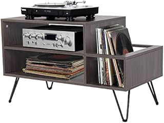 ybaymy Record Player Stand Vinyl Record Storage Turntable Stand Scaffold Furniture Rustic TV Cabinet Retro tv stand for LP Record Vinyl Record