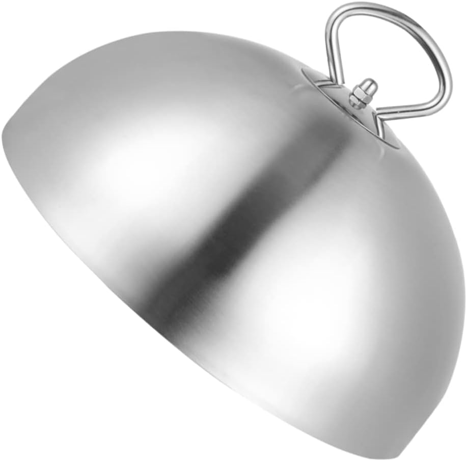 Flat Cover Stainless Steel Steak Cover Dish Lid Oil Splashing for Outdoor Cooking