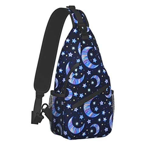 bassyil Blue Moon Sling Bag Crossbody Travel Hiking Chest Backpack Shoulder Daypack for Women Men Cover