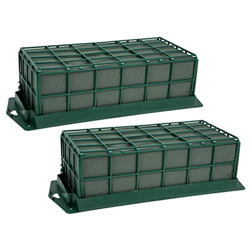 SHINEOFI 2 Piezas jaula de espuma floral maceteros bolsitas falso seco baldes decoración casa jardin flower decoración floral arreglos de barro base de bizcocho floral págs Green