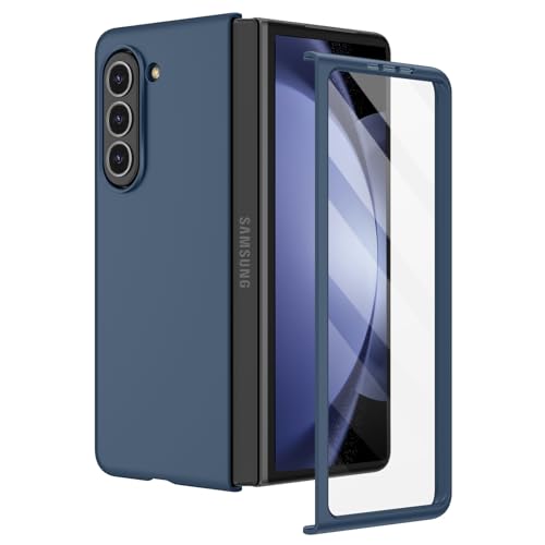 Doeshine Coque pour Samsung Z Fold 5, Charge sans Fil, Verre Trempé Protection Écran, [Militaire Antichoc Protection] Ultra Mince Hard PC Antichoc Protection...