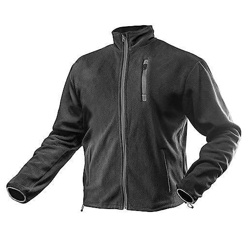 NEO TOOLS Veste en polaire gris graphite - Pour activités de plein air et loisirs - Tissu respirant - Poches pratiques, gris, M