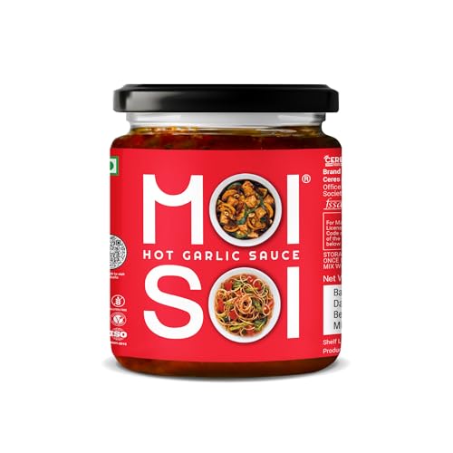 MOI SOI Hot Garlic Sauce | Premium Quality Sauce Spread-Stir Fry Cooking Sauce Tofu, Paneer, Vegetables & Meat, 175 gm